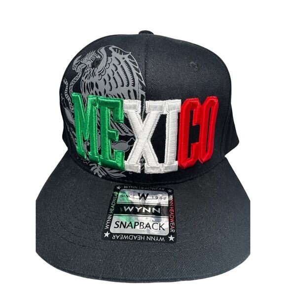Wynn Headwear “MEXICO” Snapback Hat – Tricolor 3D Embroidery & Eagle Underbill - Picture 1 of 4